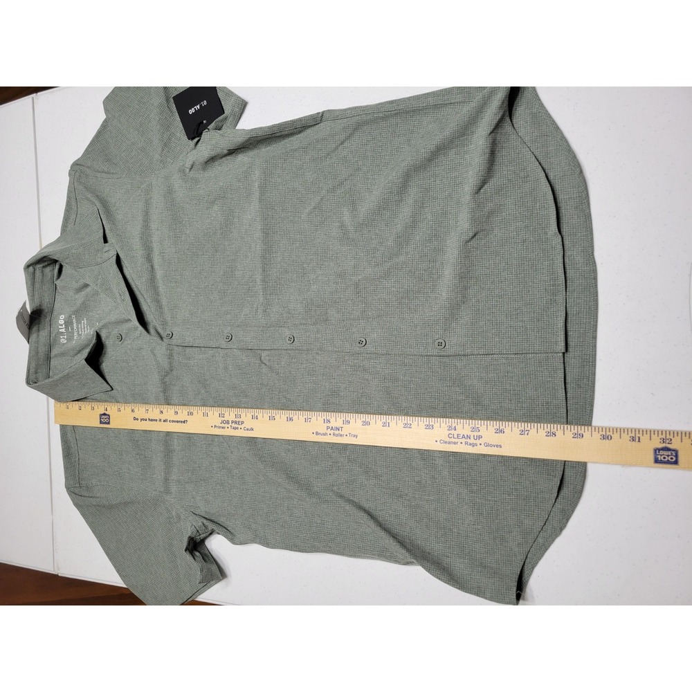 01.Algo NWT Mens Performance Large Green Tommi Commuter Short Sleeved Button Up - Picture 6 of 10